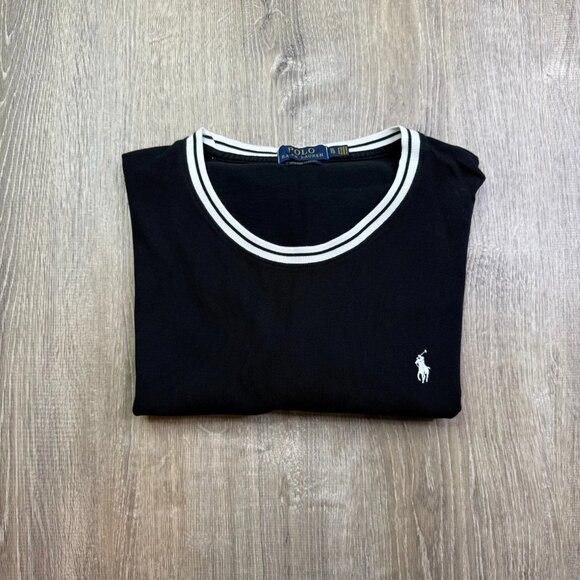 Polo Ralph Lauren Mens Black Custom Slim Fit Performance Ringer T-Shirt Size XL - Picture 1 of 11